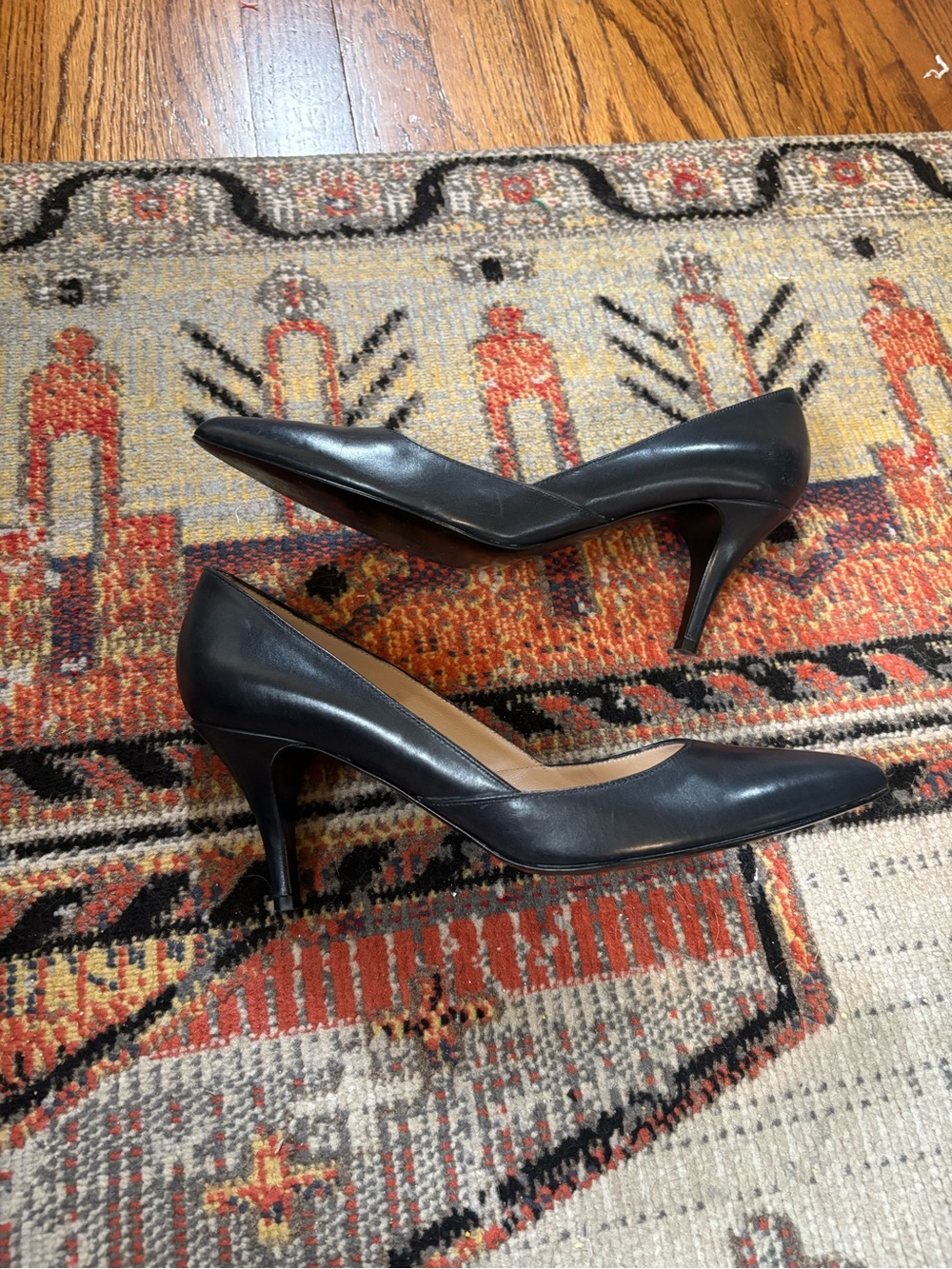 J. Crew 'Valentina' pumps navy leather 9.5 office career Italian leather